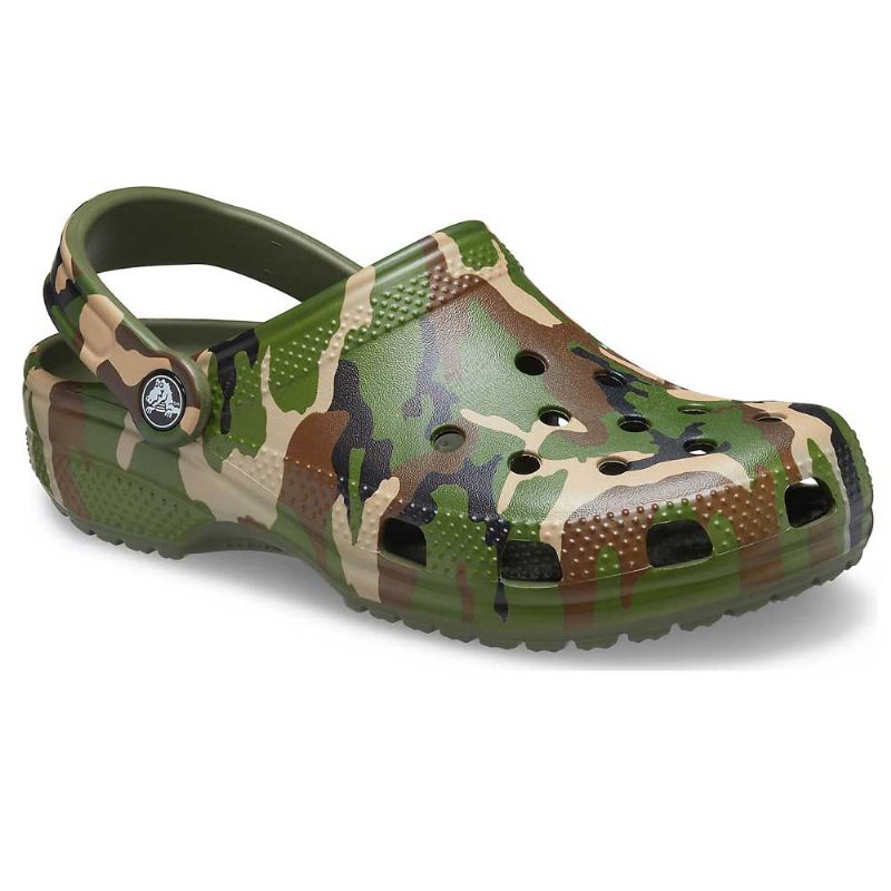 Crocs Classic Printed Camo Clog Army Green/Multi UK 10-11 EUR 45-46 US M11 (206454-3TC)